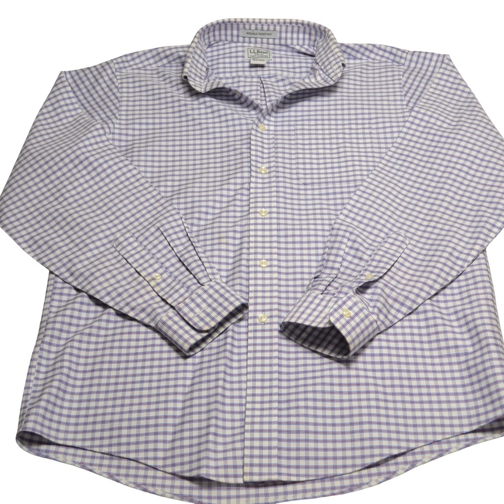 L.L. Bean Retro‎ Casual Everyday Spring Cotton Button Down Shirt Blue Red Check